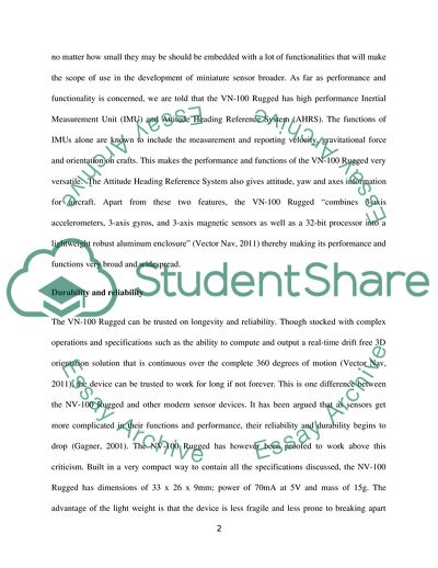 Miniature Sensor and Absolute Orientation Measurements