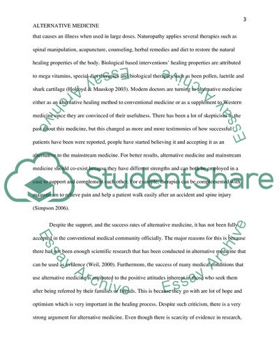 Value of Alternative Medicine