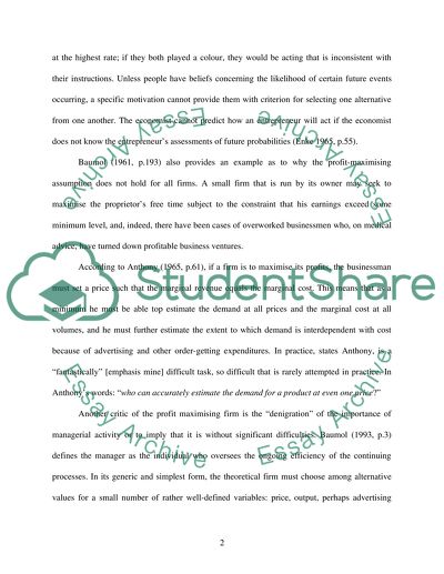 On Maximizing Profits