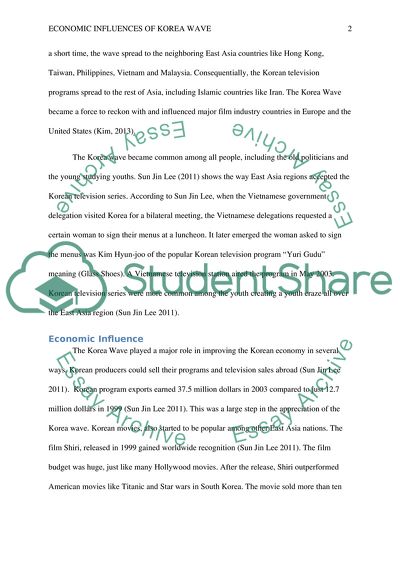 Economic Influences of Korea Wave
