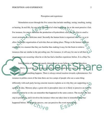 Journal 1, Journal 2, Applied Learning Activity: Perception and Experience