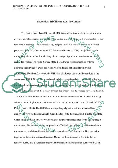 Training Development for Postal Inspectors