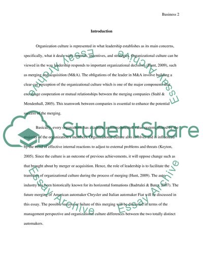 Role of leadership when merging companies