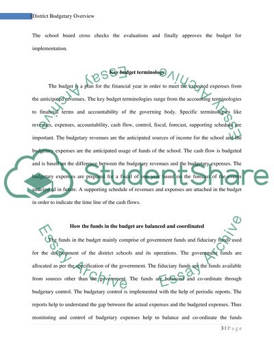 District Budgetary Overview