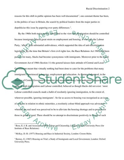 Racial discrimination between UK and USA