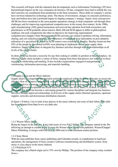 The Transformation of the Music Industry Supply Chain