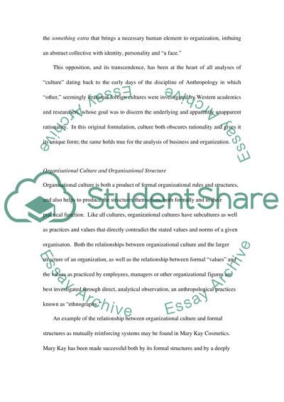 Reason and Meaning in Organisational Culture