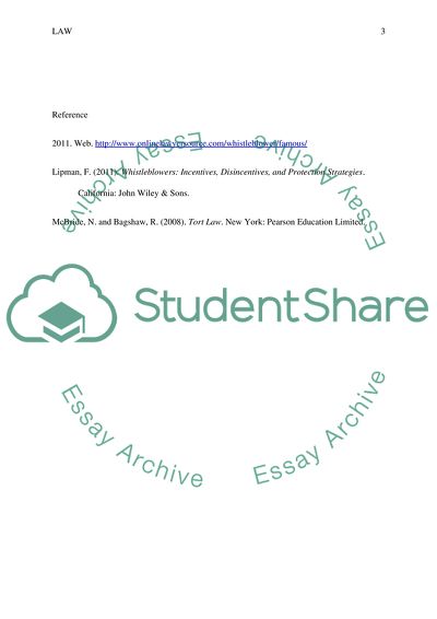 Legal Issues in Whistleblowers