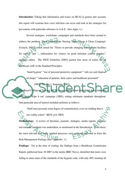 Cross Infection and Risk Management in the Accident and Emergency Hospital Environment