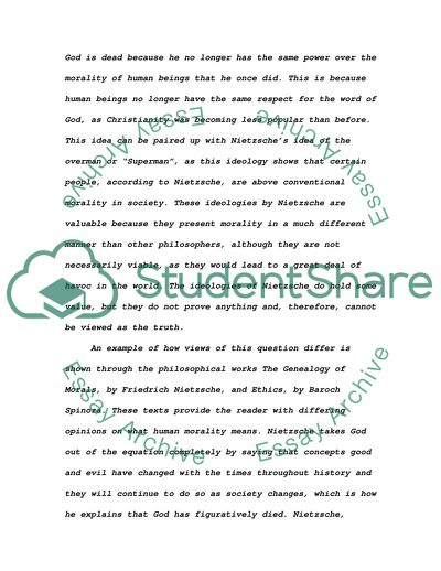 Gods existence or rather Death