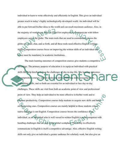 Composition Courses: An Absolute Necessary