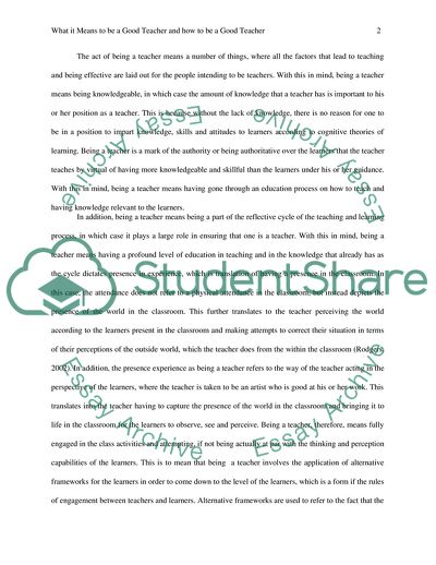 What it Means to be a Good Teacher