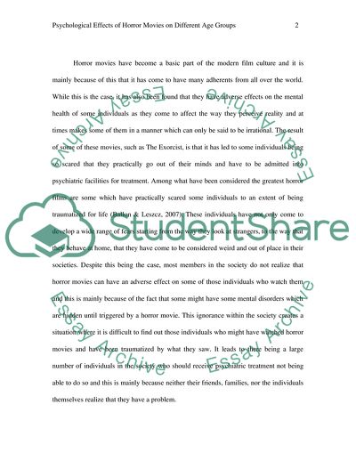 Psychological Effects of Horror Movies on Different Age Groups