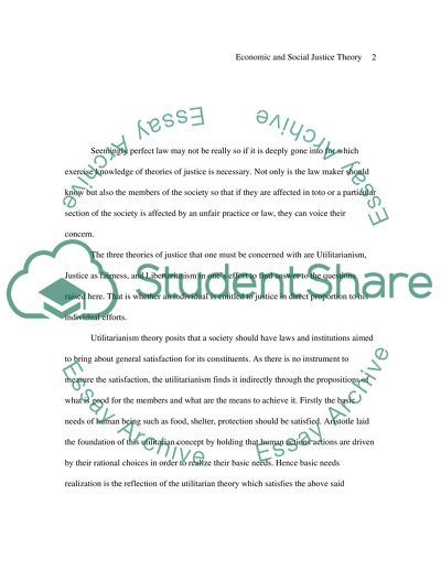 Social And Economic Justice Theory