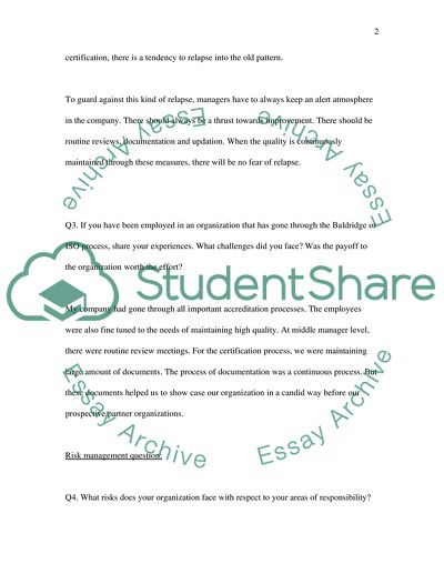 Discussion of Quality Control