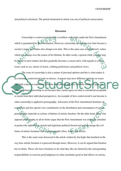 Censorship Is a Very Sensitive Issue