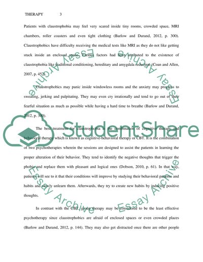 Therapy for Curing Claustrophobia