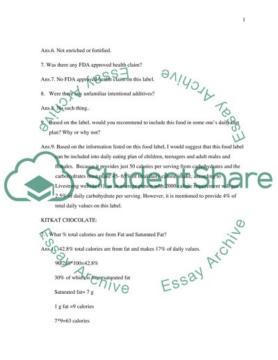 Health Sciences and Medicine Nutritional Facts