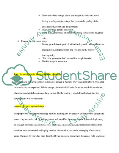 The Multi-Step Process of Carcinogenesis