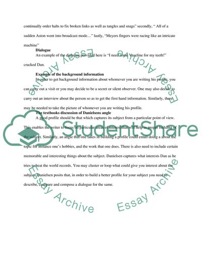 What is the basic organization of the profile
