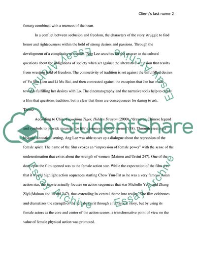 The Film Crouching Tiger, Hidden Dragon by Ang Lee