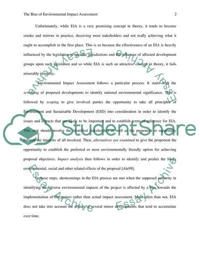 The Bias of Environmental Impact Assessment