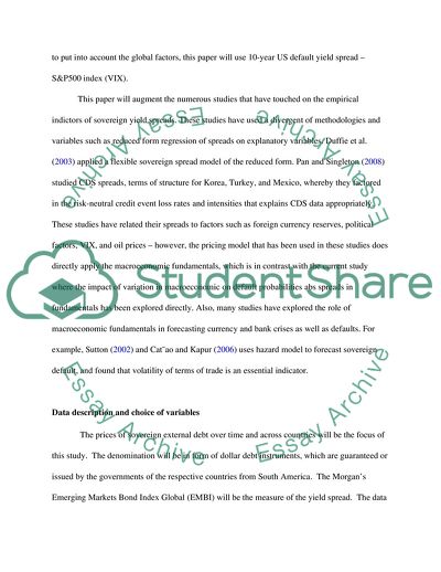 International Finance - The Determinants of Sovereign Risk