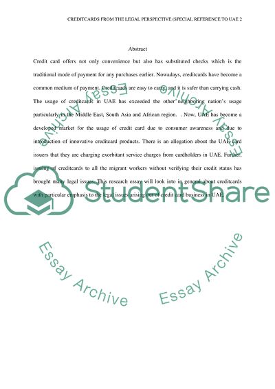 Credit Cards in the UAE from the Legal Perspective