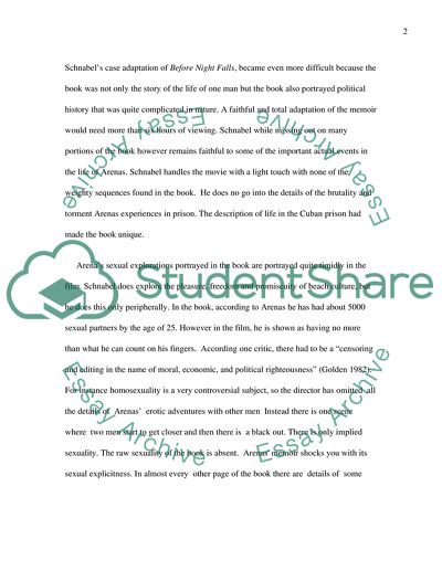 Before the night falls. Comparison of the book and film