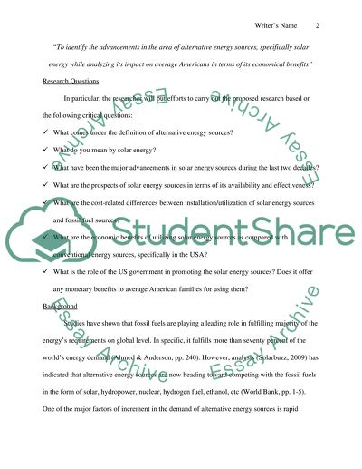 Alternative Sources Of Energy