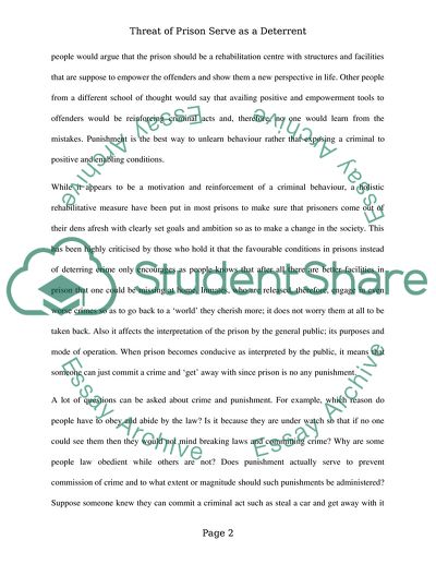 Does prison work essay