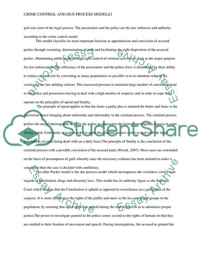 Crime control and due process models