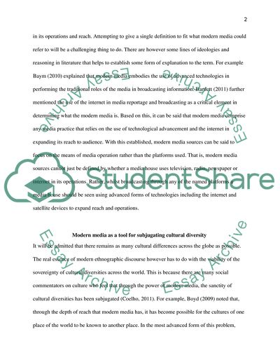 Discuss the Influence of Modern Media Sources On Terrorism In a Globalised World With Many Cultural Differences
