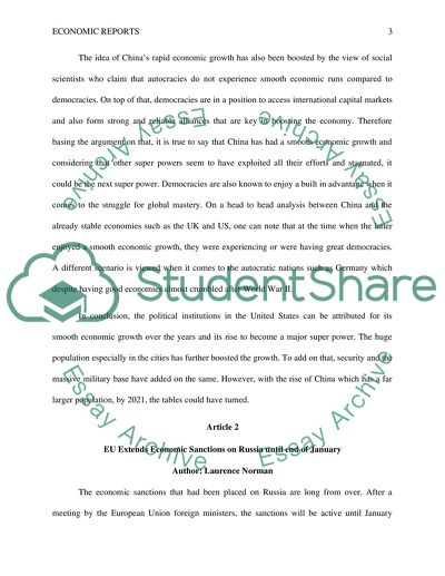 Economic Relations between China and the USA