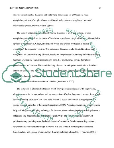 The Differential Diagnosis and Underlying Pathologies