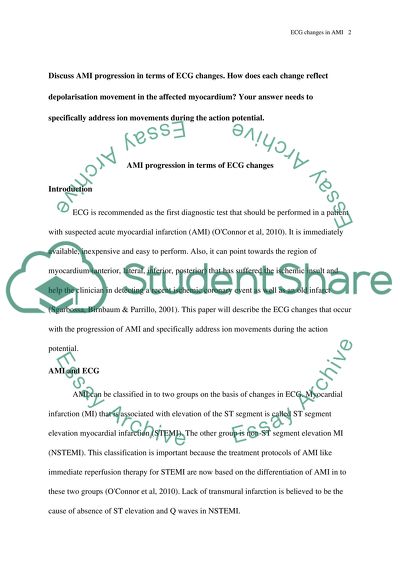 AMI progression in terms of ECG changes