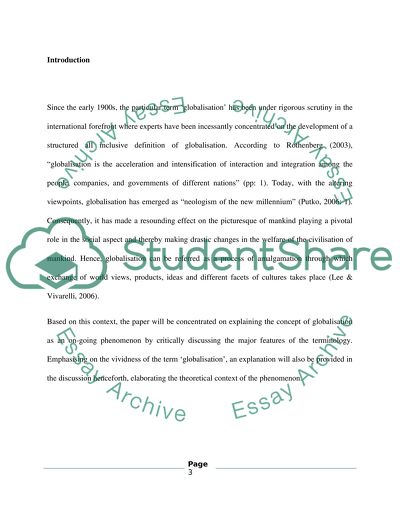 The Notion of Globalization