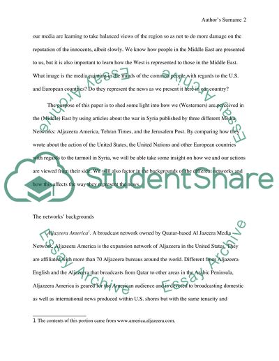 How the East views the World: As reflected by media coverage of the war on Syria