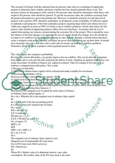 The ways of financing activities/investments of the organization