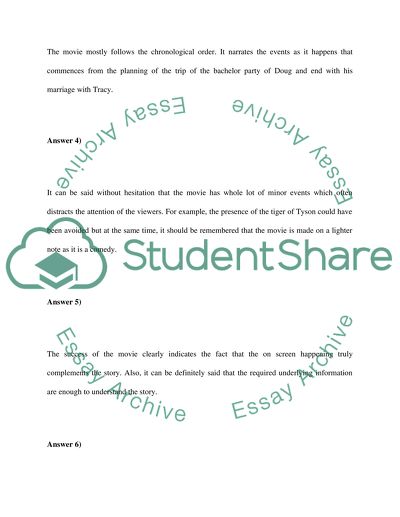 ELEMENTS OF NARRATIVE: HANGOVER(2009) DIRECTOR: TODD PHILLIPS
