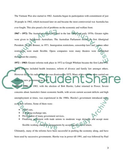 The Australian Welfare State from 1945 to 1996