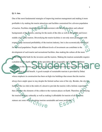 Improving Tourism Management