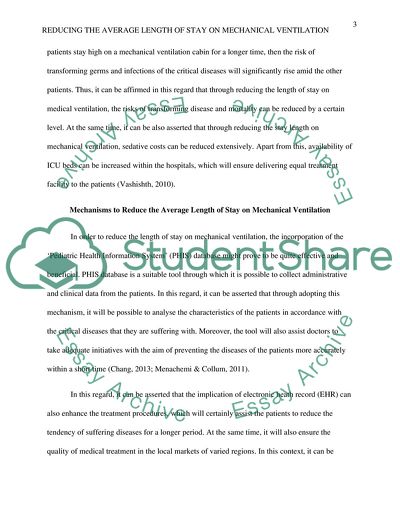 Reducing the Average Length of Stay on Mechanical Ventilation