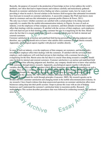 Customer satisfaction in the mobile telecommunication industry