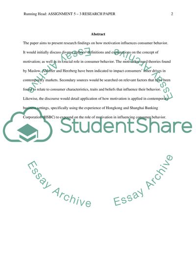 Research Paper (Marketing Behavior Class)