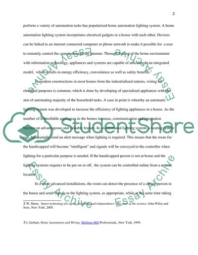 Home automation lightning systems for a handicapped house