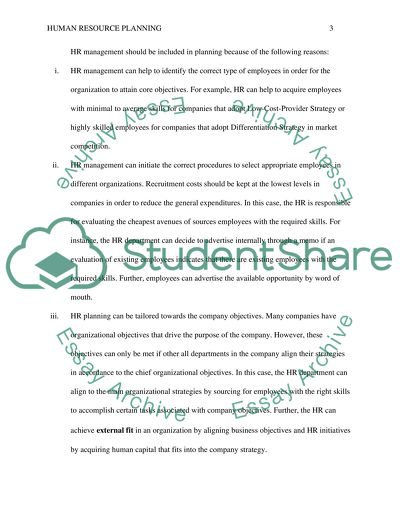 The Inclusion of HR in Organizational Planning