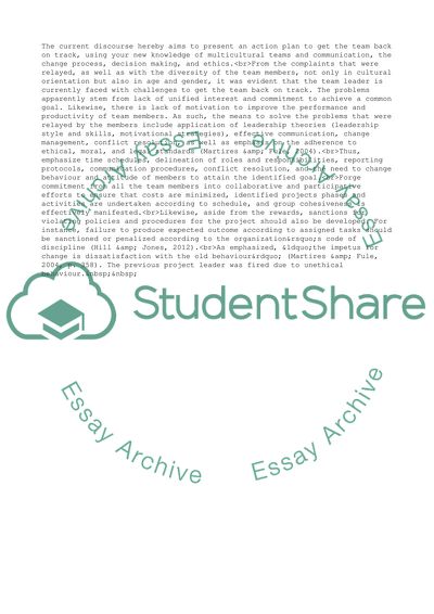 Leading a Multicultural Team through a Change Process