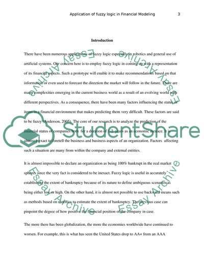 Application of Fuzzy Logic in Financial Modeling
