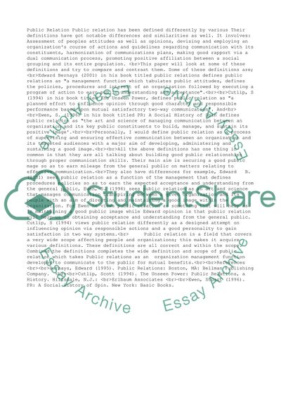 The Wide Definition and Scope of Public Relation